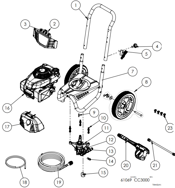 Cub Cadet Power washer 61069 replacement parts